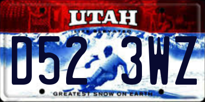 UT license plate D523WZ
