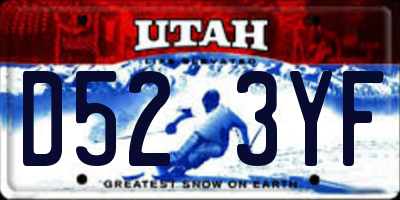 UT license plate D523YF