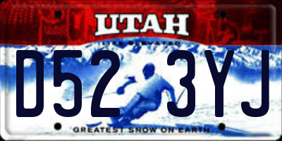UT license plate D523YJ