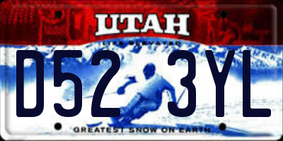UT license plate D523YL