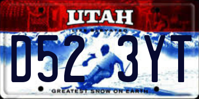 UT license plate D523YT