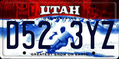 UT license plate D523YZ