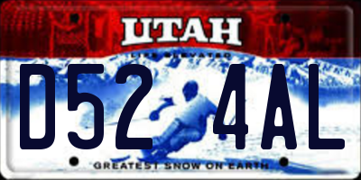 UT license plate D524AL