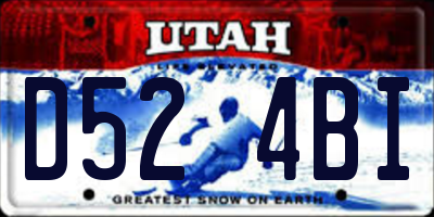 UT license plate D524BI