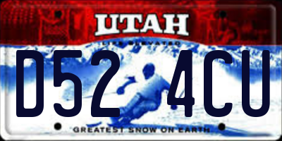 UT license plate D524CU