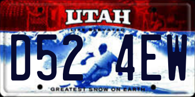 UT license plate D524EW
