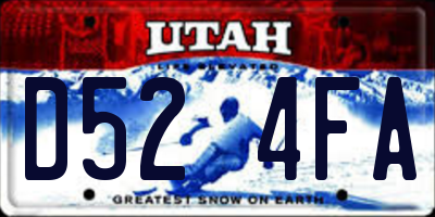 UT license plate D524FA