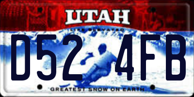UT license plate D524FB