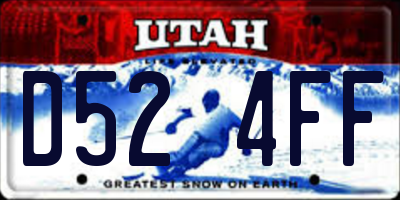 UT license plate D524FF