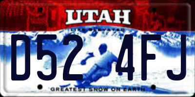 UT license plate D524FJ