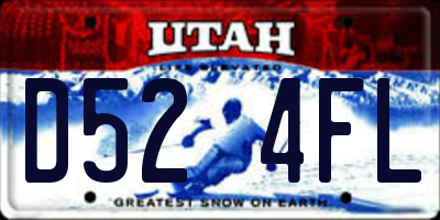 UT license plate D524FL