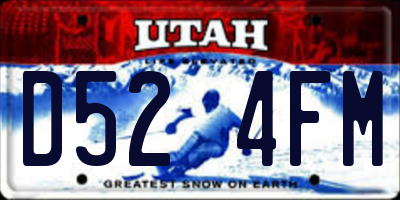 UT license plate D524FM