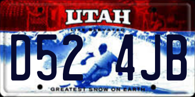 UT license plate D524JB