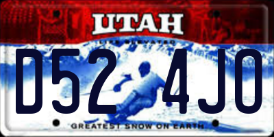 UT license plate D524JO