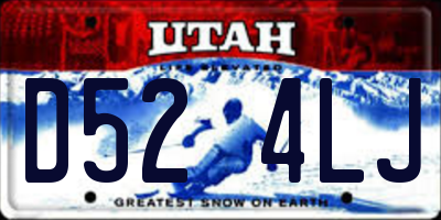 UT license plate D524LJ