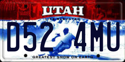 UT license plate D524MU
