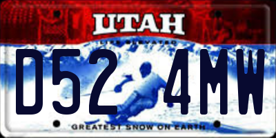 UT license plate D524MW