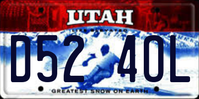 UT license plate D524OL