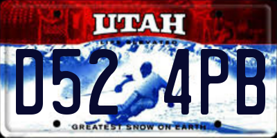 UT license plate D524PB
