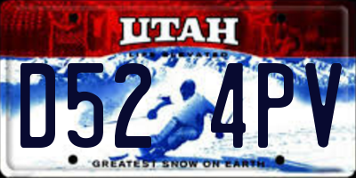 UT license plate D524PV