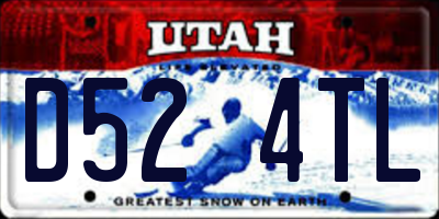 UT license plate D524TL