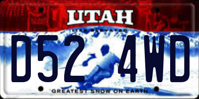 UT license plate D524WD