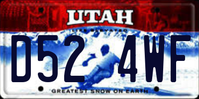 UT license plate D524WF