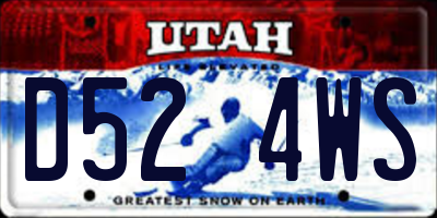 UT license plate D524WS