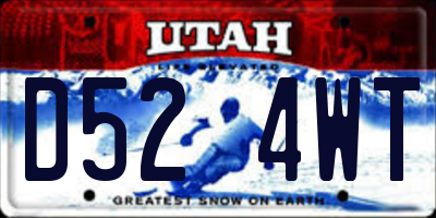 UT license plate D524WT