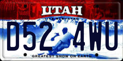 UT license plate D524WU