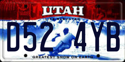 UT license plate D524YB