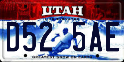 UT license plate D525AE