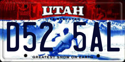 UT license plate D525AL