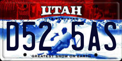UT license plate D525AS