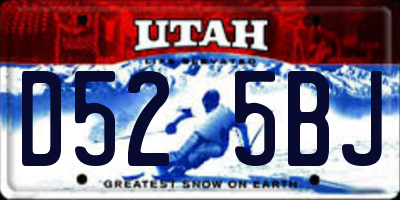 UT license plate D525BJ