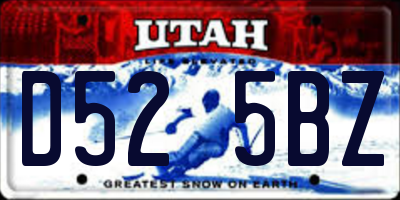 UT license plate D525BZ