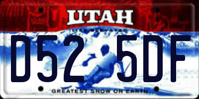 UT license plate D525DF