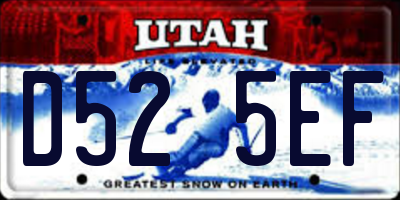 UT license plate D525EF
