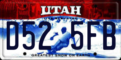 UT license plate D525FB