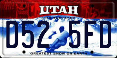 UT license plate D525FD