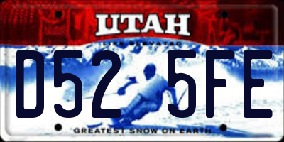 UT license plate D525FE