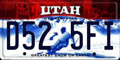 UT license plate D525FI