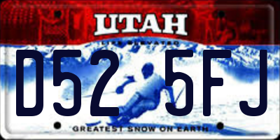 UT license plate D525FJ