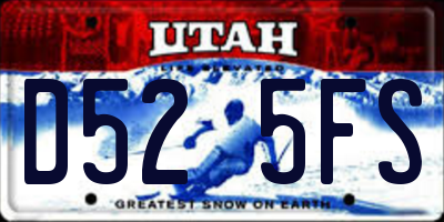 UT license plate D525FS
