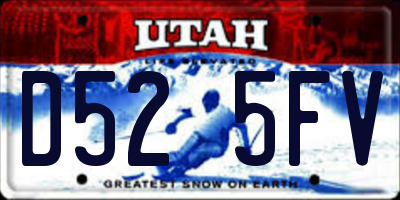 UT license plate D525FV
