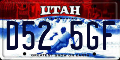 UT license plate D525GF