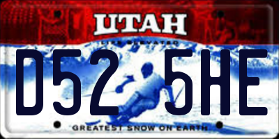 UT license plate D525HE