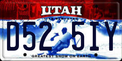UT license plate D525IY