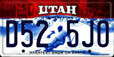 UT license plate D525JO