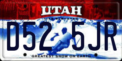 UT license plate D525JR